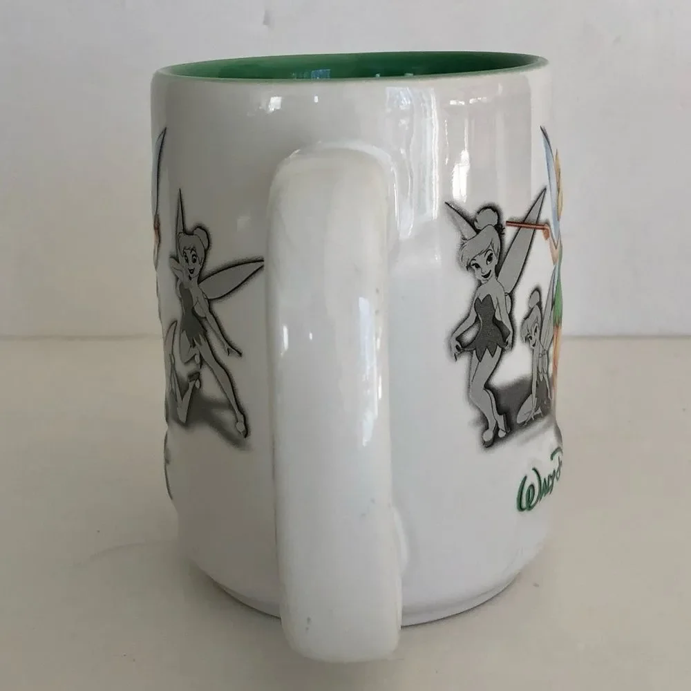 MUG COFFE CUP AUTHENTIC DISNEY PARKS THINKERBELL  3D RAISED 4.5